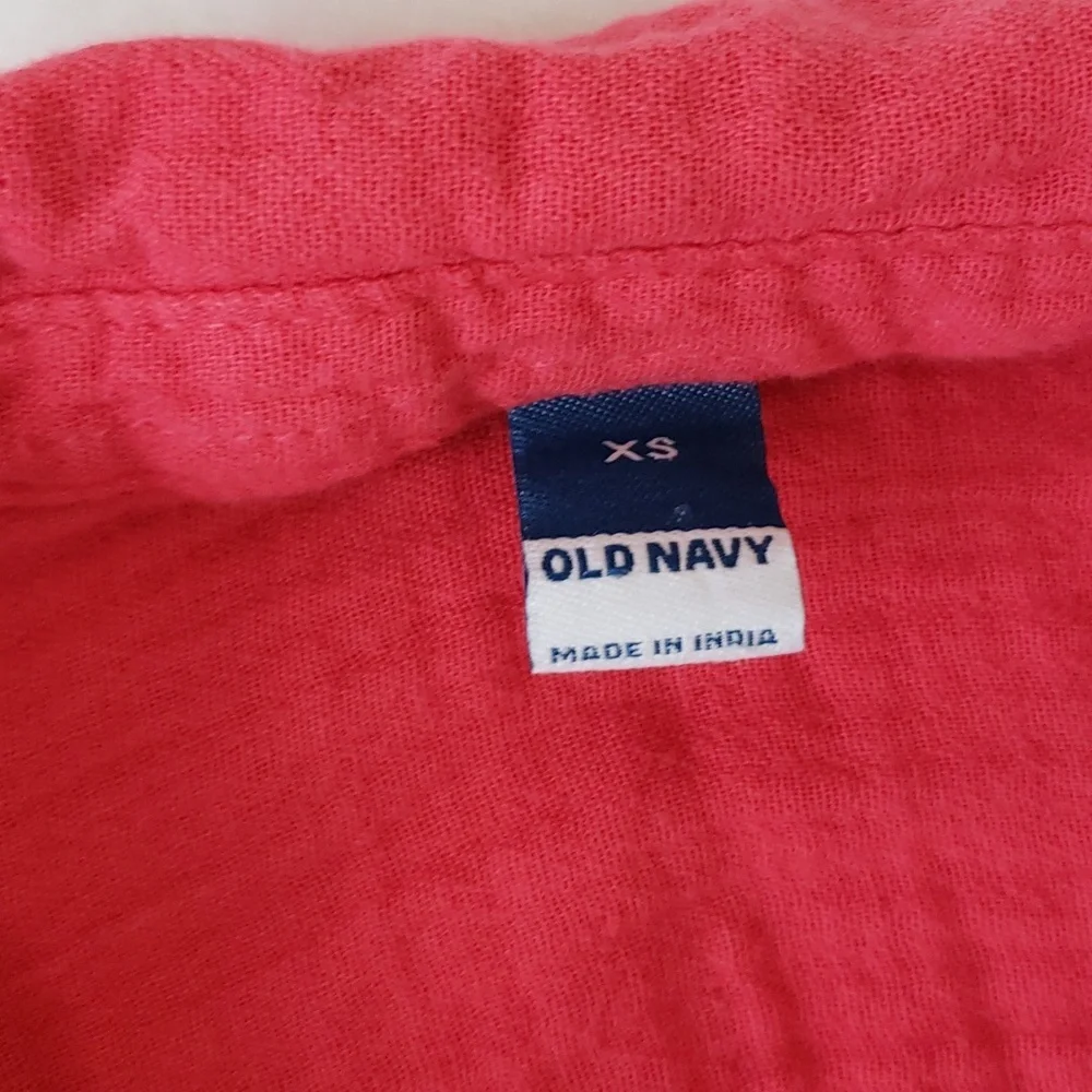 Old Navy Pink Cotton Top and Bottom Textured Frenchy Set Lounge Linen XS